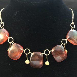 Baltic Amber and 9K Gold Necklace Vintage